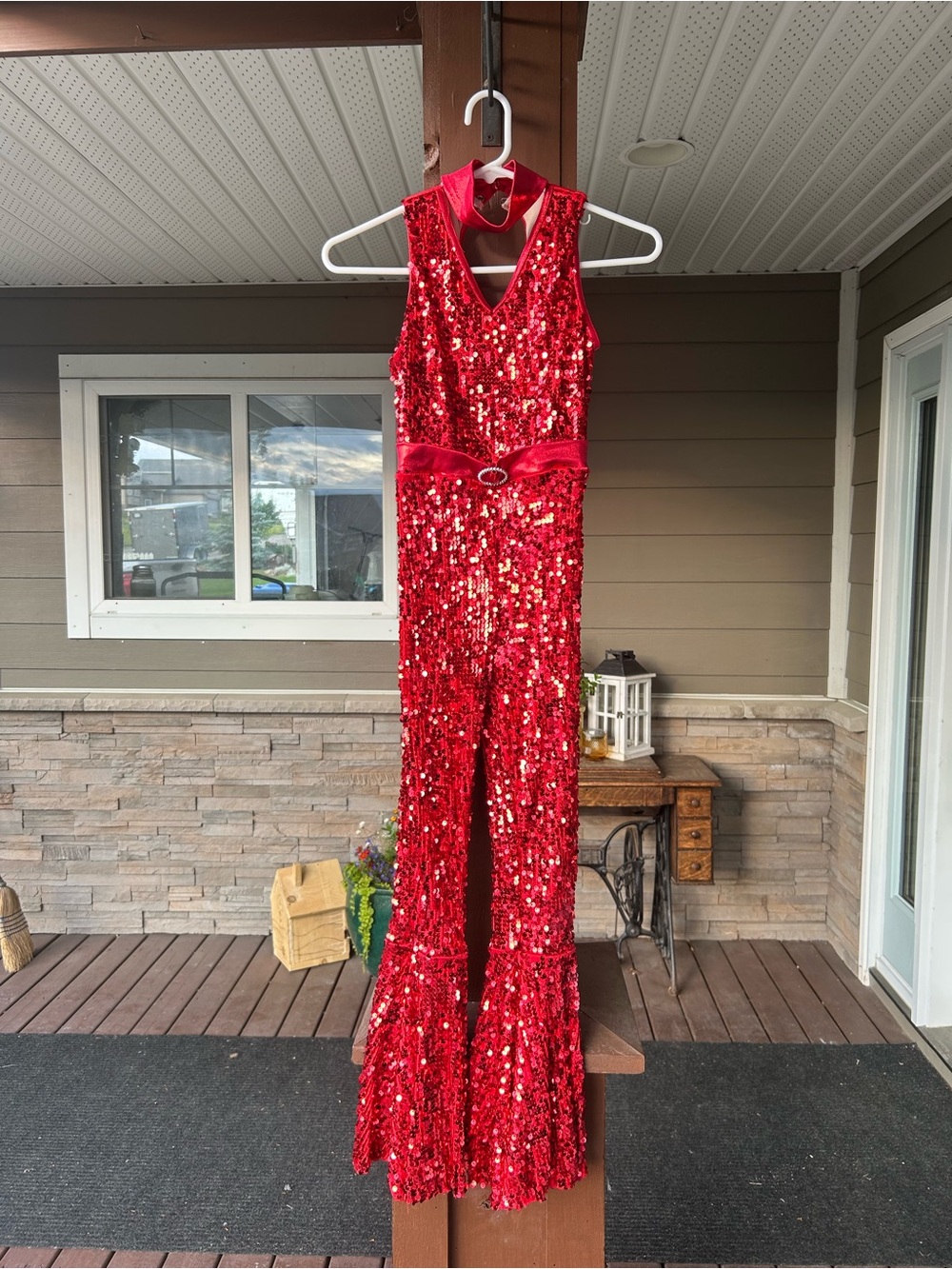 Weissman Red Sequin Dance Costume